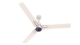 Polycab Wizzy Neo Led 2.0 1200Mm Bldc Ceiling Fan With Remote |Bee 5 Star Rated, Higher Air Delivery|Led Indicator,Reverse,Sleep And Breeze Mode,Free Installation |3 Years Warranty 【Beige Rosegold】