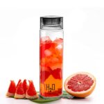Cello H2O Glass Fridge Water Bottle With Plastic Cap 920Ml, Black | Leakproof & Durable | Wide Mouth, Easy To Clean | Easy Grip Glass Water Bottle For Kitchen, Home, Office, Gym, Travel