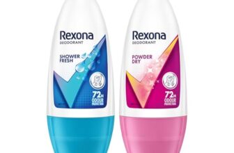Rexona Shower Fresh Underarm Roll On Deodorant (50 Ml), And Powder Dry Underarm Roll Deodorant On (50Ml), Long-Lasting 72 Hours Odour Protection | Alcohol-Free Formula, Dermatologically Tested | (Combo Of 2)