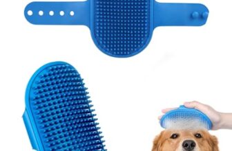 Petbabas Pet Grooming Brush | Soothing Massage Rubber Bath Comb | Shampoo Washing Shower Brush | Grooming Pet Glove With Adjustable Strap | Deshedding Brush For Long Short Haired Pets