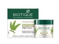 Biotique Wheat Germ Anti- Ageing Night Cream | Reduces Fine Lines | Lightens Dark Spots | 100% Botanical Extracts | Suitable For All Skin Types | 50G