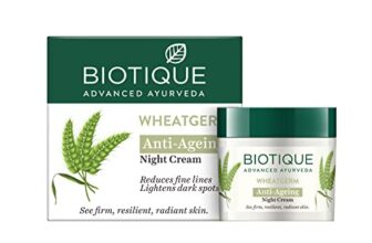 Biotique Wheat Germ Anti- Ageing Night Cream | Reduces Fine Lines | Lightens Dark Spots | 100% Botanical Extracts | Suitable For All Skin Types | 50G