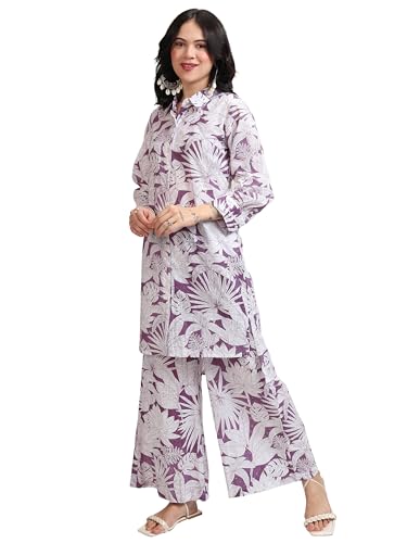 Vishudh Women Regular Fit Shirt Collar Co-Ord Set Vpcs000052 Pink M