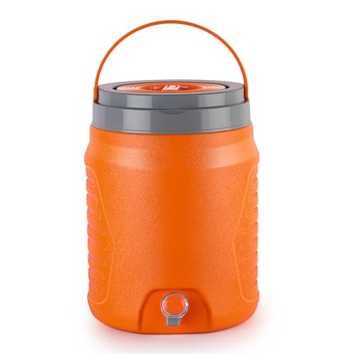 Cello Igloo Insulated Thermos Water Jug, 12 Liter, Orange | Food Grade Inner Pu Insulated, Bpa Free, Leak Proof Lid |Hot & Cold Easy To Carry Handle Water Jug For Kitchen, Office, Travel & Picnic