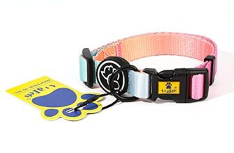 A+A Pets’ Skin Friendly Dog Collar (Pink/Blue, Small)