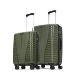 Aristocrat 2 Pc Airpro Set Cabin 55Cm(Small) Check-In 66Cm(Medium) 8 Wheels Spinner Trolley Bags For Travel Hard Case Luggage, Lightweight Bag, With Combination Lock & 3 Years Warranty (Green)