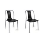 Cello Cheer Chair Set Pack Of 2 – Black, Grey | Strong And Durable | Easy To Clean | Chair For Living Room, Bed Room, Kitchen, Office Room, Outdoor | 3 Years Warranty