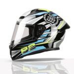Tvs Racing Titan Series Full Face Helmet For Men | Premium Bike Helmets With Abs Shell, Uv Paint | Quick Release System | Aerodynamic Design | Dot & Isi Certified (Green, L)