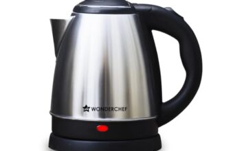 Wonderchef Acura Stainless-Steel Electric Kettle | 1.5 L | Auto Shut-Off | 360 Degree Swivel Base | Thermostat Control | Power Indicator | 1-Year Warranty