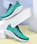 Asics Gel-Nimbus 27 Running Shoes For Men(Green , 8)