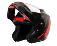 Vega Crux Dx Checks Flip-Up Full Face Helmet Black Red, Size: L(59-60 Cm)