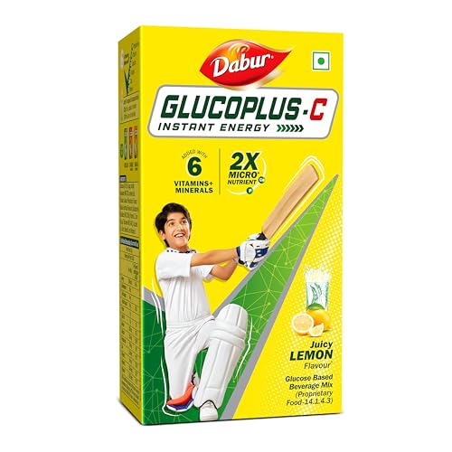 Dabur Gluco Plus-C Instant Energy Glucose Powder (Lemon), 1Kg | 99.4% Pure Glucose | Enriched With Calcium & Vitamin C | Refreshing Energy Drink