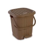 Nayasa Mikado Dustbin Without Inner | 8.5 Ltr Litres Waste Bin | Plastic Dustbin For Home, Kitchen, Bathroom & Office | Durable, Easy To Clean, Hygienic & Stylish | Brown