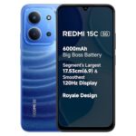 Redmi 15C 5G Moonlight Blue 4Gb + 128Gb | Royale Design | Massive 6000Mah Battery | Segment’S Largest Display 17.53Cm Up To 120Hz | Mediatek Dimensity 6300 | 33W Fast Charging | 50Mp Ai Dual Camera