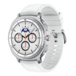 Samsung Galaxy Watch8 Classic (46Mm Bluetooth, White) With 3Nm Processor | Dual Gps | Sapphire Glass & Stainless Steel | 5Atm & Ip68 | Bp, Ecg, Ihrn & Vascular Load Monitoring | Anti-Oxidant Index