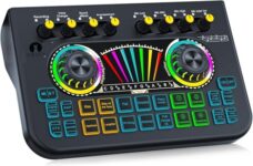 Cezo X3 Professional Live Streaming Usb Audio Interface With 2 Mic Inputs, Multi-Channel Mixer Output For Karaoke, Mobile/Pc Streaming, Live Audio Broadcasting |Singing, Recording, Gaming