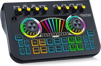 Cezo X3 Professional Live Streaming Usb Audio Interface With 2 Mic Inputs, Multi-Channel Mixer Output For Karaoke, Mobile/Pc Streaming, Live Audio Broadcasting |Singing, Recording, Gaming