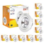 Wipro Garnet 3 W Slim Cob Downlight For False Ceiling | Warm White (2700 K) | Ceiling Or Cabinet Light With Adjustable Optics | Pack Of 10