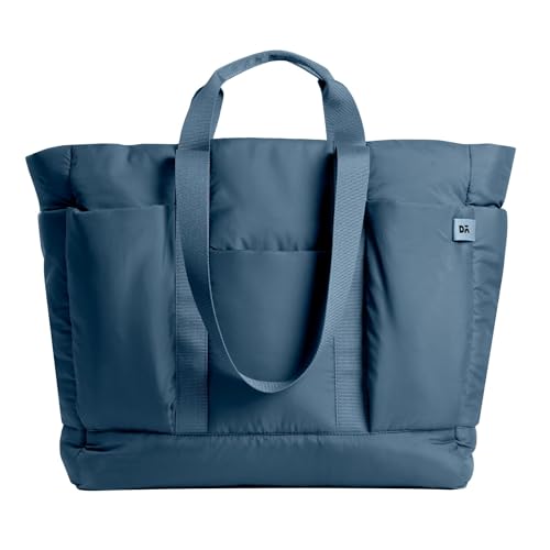 Dailyobjects Idyll Tote Bag For Girls &Women | Crafted Using Soft-Touch & Water-Repellent Polyester | Polyfill Cushioning On The Inside | Holds Any Laptops Upto 14” – Space Blue