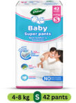 Dabur Baby Super Pants | Diaper Infused With Aloe Vera, Shea Butter & Vitamin E | Insta-Absorb Technology – S(42 Pieces)