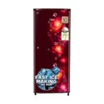 Midea 215 L 2 Star Direct Cool Refrigerator (Mrd215D2Hpcw, Wine, Flower, 2025 Model)