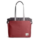 Dailyobjects Recycled Pet Dual Color Key Tote Bag For Women & Girls | Stylish Ladies Purse For Everyday Essentials | Fits Any Laptop Upto 15.6 Inch | Padded Laptop Compartment – (Charcoal-Red)