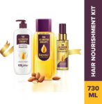 Bajaj Almond Drops Hair Nourishment Kit – Almond Drops Hair Oil 350Ml + Shampoo 340Ml + Serum 50Ml(3 Items In The Set)