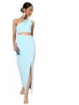 Sea Green One Shoulder Waist Cut-Out Bodycon Dress