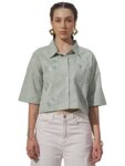 Vishudh Women Shirt Collar Regular Fit Shirt Vvsh000023 Green L