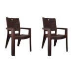 Cello Jordan Chair Set Of 2 (Rose Wood) | Strong And Durable | Easy To Clean | Chair For Living Room, Bed Room, Kitchen, Office Room, Outdoor | 3 Years Warranty