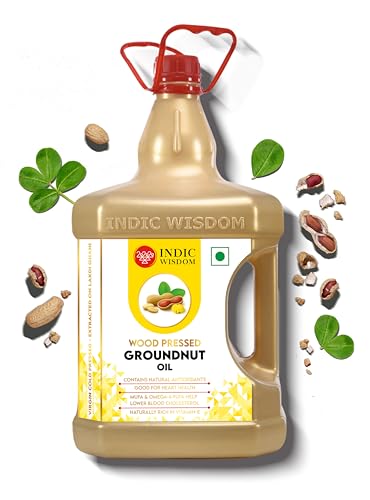 Indicwisdom Wood Pressed Groundnut Oil 5 Liter (Cold Pressed Groundnut Oil – Extracted On Wooden Churner)