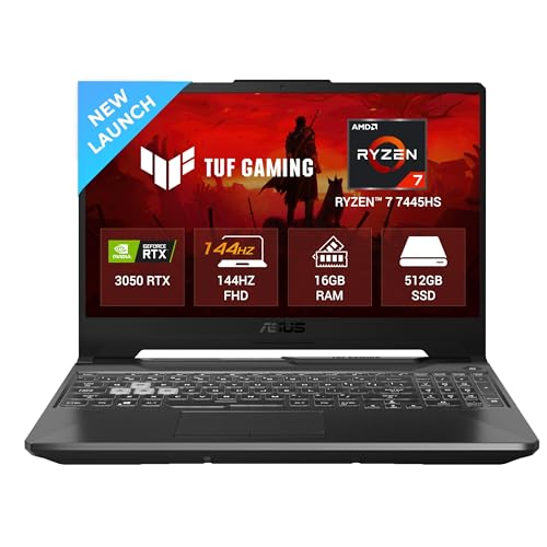 Asus Tuf A15 (2025), Amd Ryzen 7 7445Hs,Rtx 3050-4Gb,75W Tgp,16Gb Ddr5(Upgradeable Upto 64Gb) 512Gb Ssd,Fhd,15.6″,144Hz,Rgb Keyboard,Windows 11,Graphite Black,2.3 Kg Fa506Ncg-Hn199W, Gaming Laptop