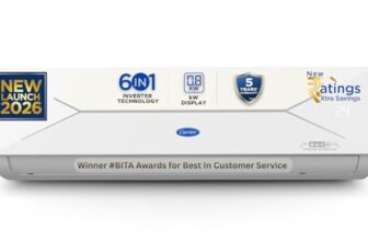 Carrier 1.5 Ton 3 Star Flexicool Inverter Split Ac (Copper, Convertible 6-In-1 With Smart Energy Display, Insta Cool, Auto Clean, Pm 2.5 Filter, New Bee Rated, Ester Edge Gxi-Cai18Ee3R36F0, White)