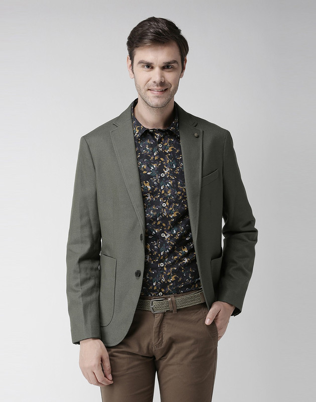 Celio Solid Single Breasted Casual Men Blazer(Brown)