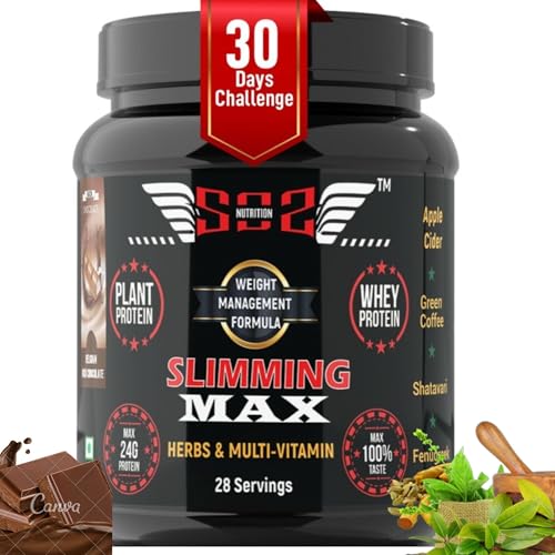 Sos Nutrition Max Protein & Herbs For Women To Reduce Body Fat, Manage Weight & Metabolism | Protein Powder For Women With 24G Whey Protein And Plant Protein, No Added Sugar (Belgian Chocolate, 910Gm)