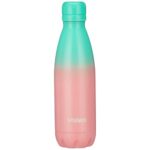 Amazon Brand – Solimo Stainless Steel Insulated Cola Dual Colour Bottle (500Ml) | Superior Durability | 100% Food-Safe | Leak Proof | Bpa-Free Cap (Green & Pink)