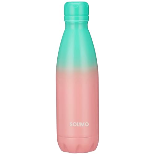 Amazon Brand – Solimo Stainless Steel Insulated Cola Dual Colour Bottle (500Ml) | Superior Durability | 100% Food-Safe | Leak Proof | Bpa-Free Cap (Green & Pink)