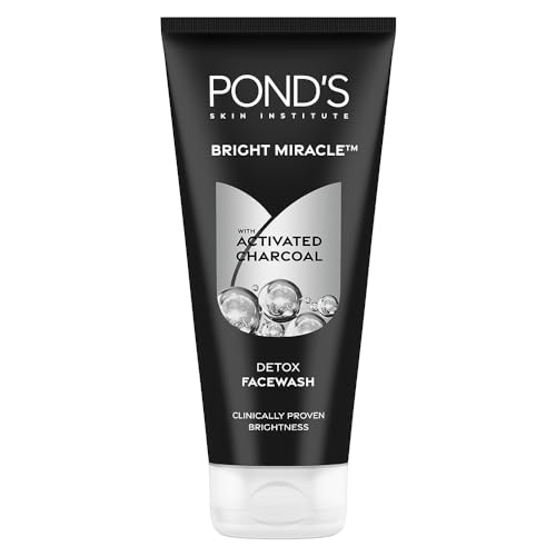 Pond’S Pure Detox Face Wash 200 G|| Daily Exfoliating & Brightening Cleanser|| Deep Cleans Oily Skin – With Activated Charcoal For Fresh|| Glowing Skin
