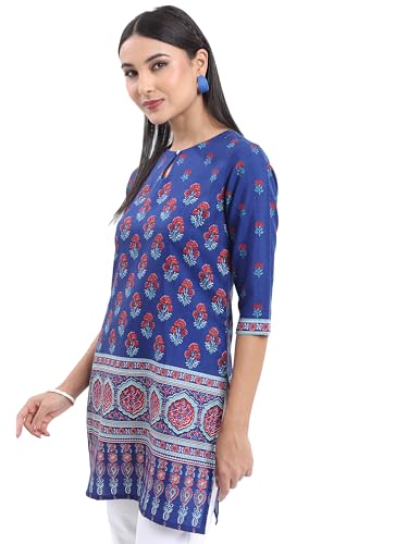 Libas Womens Printed Cotton Night Suit Set For Women Blue