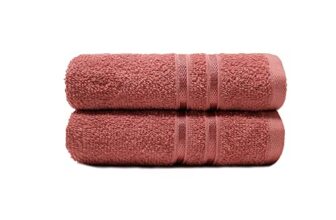 Mytrident Comfort Living Hand Towels, 100% Cotton, Highly Absorbent, Super Soft, 2 Piece Set, 400 Gsm, Gym, Spa -Apple Red