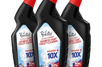 Amazon Brand – Presto! Ultra Strong Disinfectant Toilet Cleaner 3L | 1L X Pack Of 3 | Ocean Mist