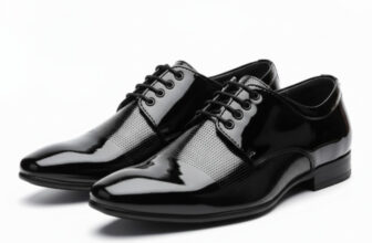 Lee Cater Premium Oxford Class Despatent Leatherette Shining Jet Black Slip On For Men(Black , 9)