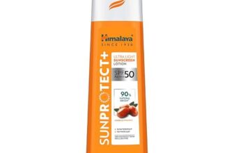Himalaya Sunprotect + | Ultra-Light Sunscreen Lotion | Spf 50 Pa ++++ | 90% Natural Origin Ingredients | Zero White Cast | 98% Broad Spectrum Protection | Sweat & Water Resistant | For Men & Women | 100Ml