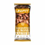 Unifit Roasted & Salted Almonds/Badam | Freshly Roasted, Crispy & Lightly Salted | High Protein Healthy Nut Snack | 40G Convenient On-The-Go Pack | Perfect Healthy Snack For Office, Travel & Anytime Munching