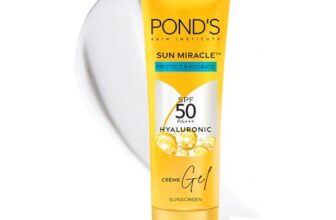 Pond’S Sun Miracle Spf 50 Pa+++ Crème Gel Sunscreen – Protect & Hydrate, With Hyaluronic Acid, Restores Skin Barrier, Lightweight, No White Cast 50G