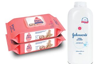 Johnson & Johnson Baby Skincare Wipes With Lid, 144’S +Johnson’S Baby Powder 400G