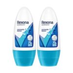 Rexona For Female Shower Fresh Underarm Roll On Deodorant + Antiperspirant With Glycerine, Removes Odour, Even Skin Tone,Keeps Skin Fresh & Clean, Alcohol Free, 50 Ml (Pack Of 2)