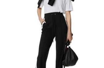 Marks & Spencer Jersey Side Stripe Wide Leg Trousers Black