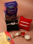 Cadbury 4 Rakhi Combo For Brother Bhabhi Kids With Celebration Chocolate Gift Pack/Rakshabandhan With Gift For Brother With Chocolate Combo/Lumba/Pearl Designer/Greeting Card