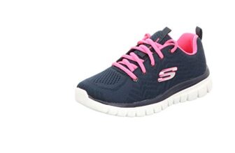 Skechers Women’S Graceful-Get Connected Black/Pink Walking Shoes-3 Uk (36 Eu) (6 Us) (12615-Nvhp)
